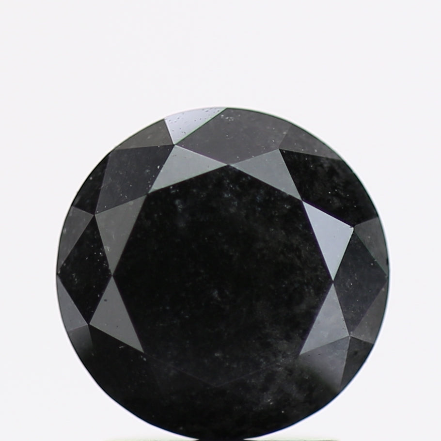 1.50 Carat Fancy Black Round Brilliant Diamond GIA Certified
