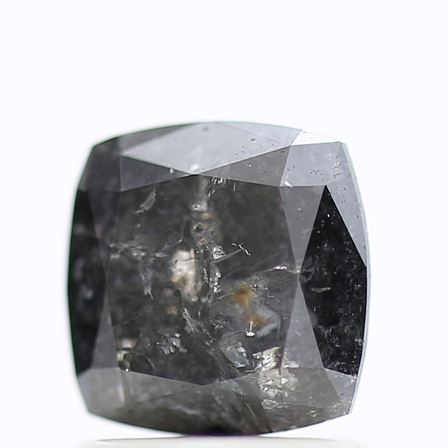 1.19 Ct Cushion Salt Pepper Diamond For Black Diamond Wedding Rings