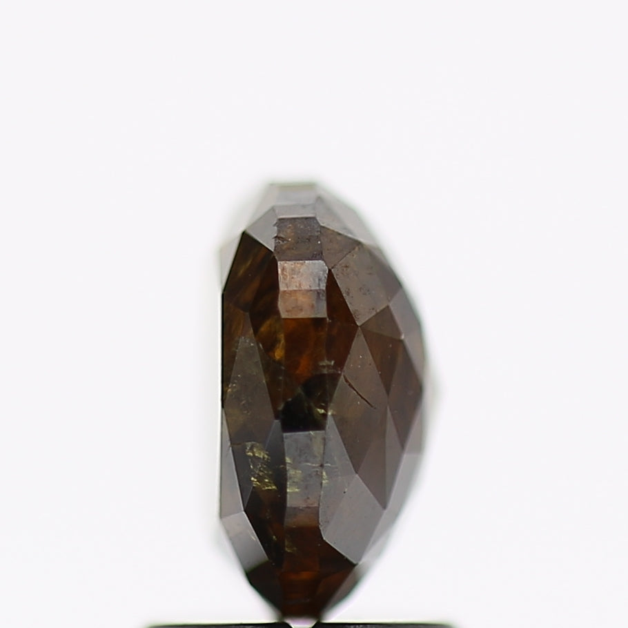 2.45 Carat Natural Cushion Salt and Pepper Diamond Fancy Brown 7.7 MM