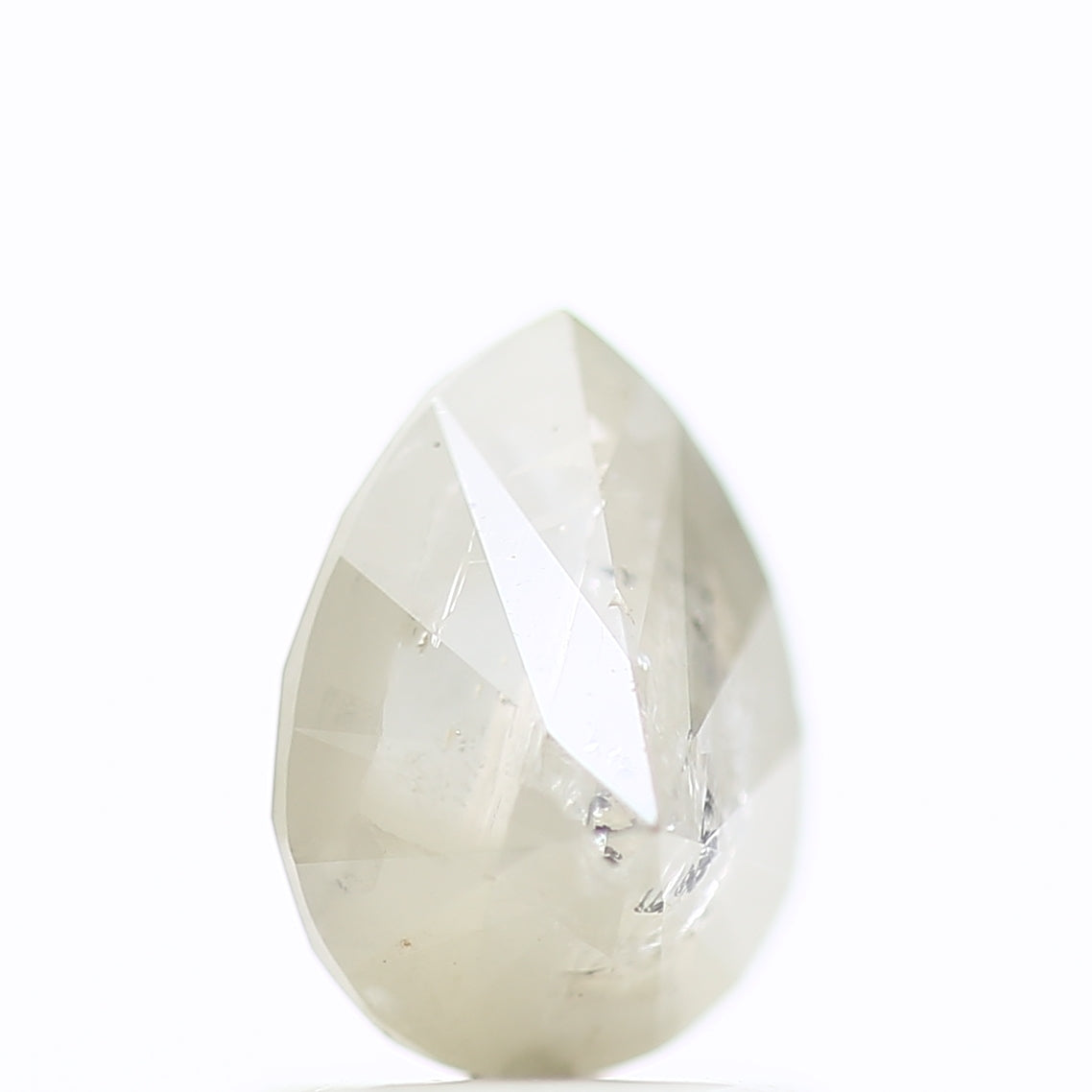 1.11 Carat Natural Grey Milky Pear Salt Pepper Diamond 7.72 MM