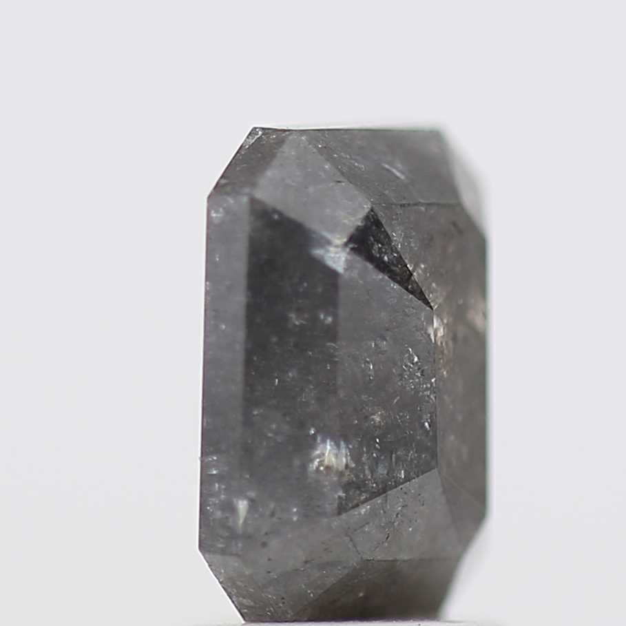 1.96 Carat 8.20 MM Fancy Gray Emerald Cut Salt and Pepper Diamond - Blackdiamond