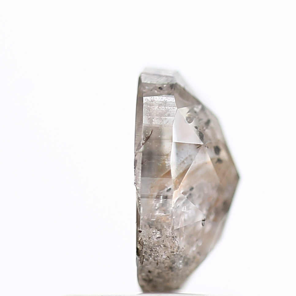 1 Ct Salt and Pepper Diamond Oval Natural Rose Cut 7.13 MM