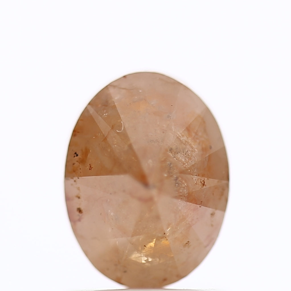 1.30 Carat Natural Orange Oval Cut Salt And Pepper Diamond 7.37 MM