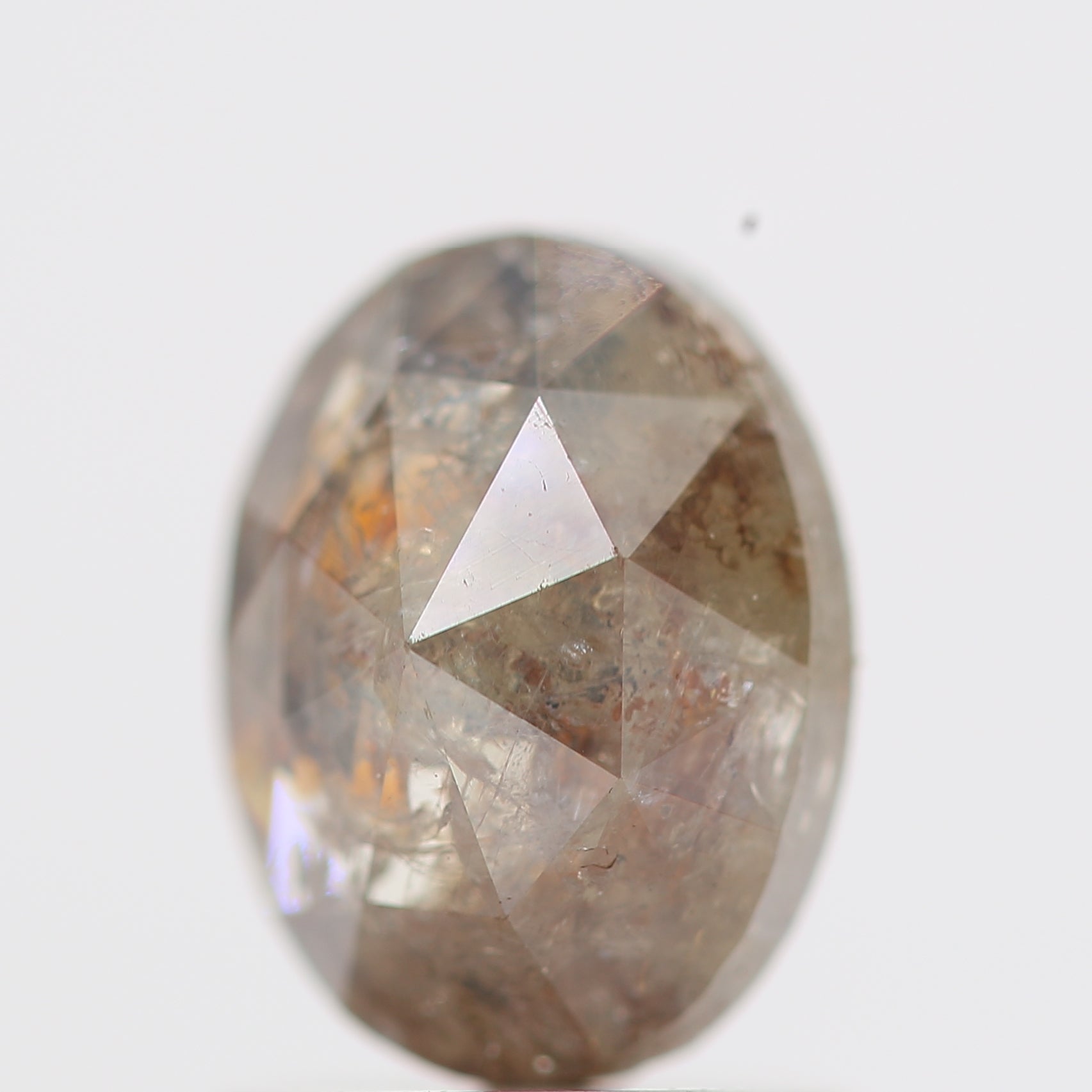 1.19 Carat Orange Gray Salt and Pepper Oval Diamond 7.50 MM