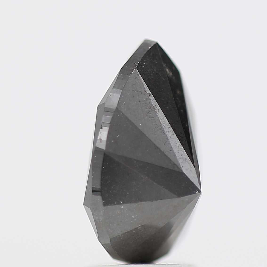 2.81 Carat Natural Pear Black Diamond For Engagement Ring