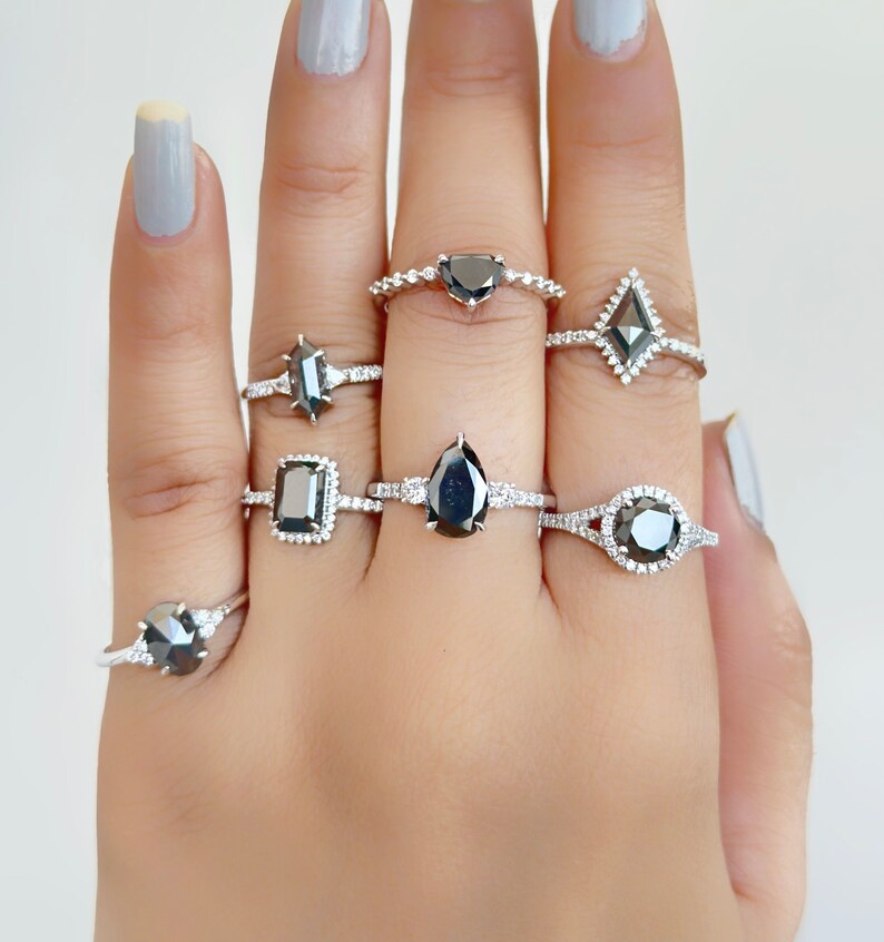 black diamond engagement ring