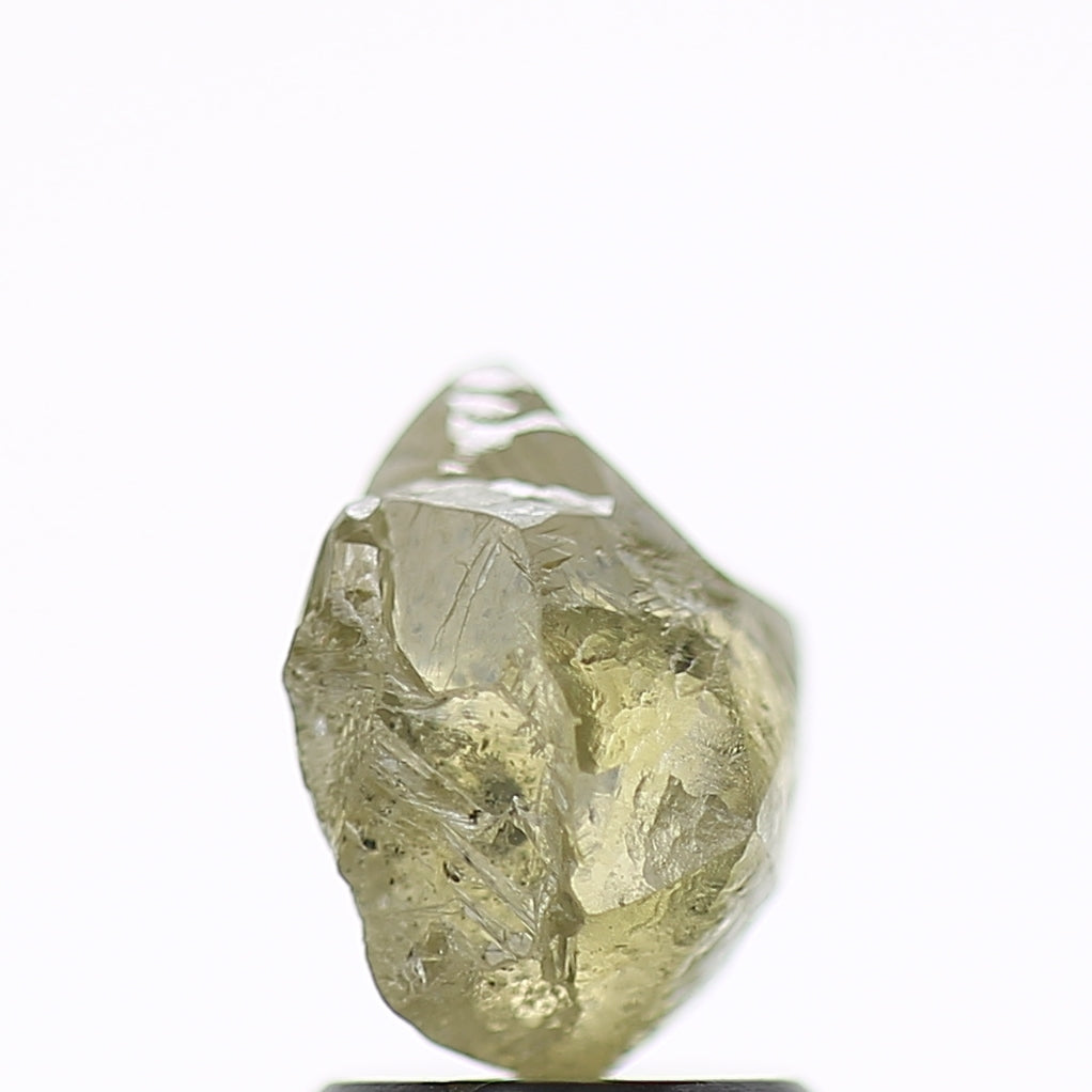 2.25 Carat Natural Fancy Green Yellow Clear Rough Diamond 8 MM