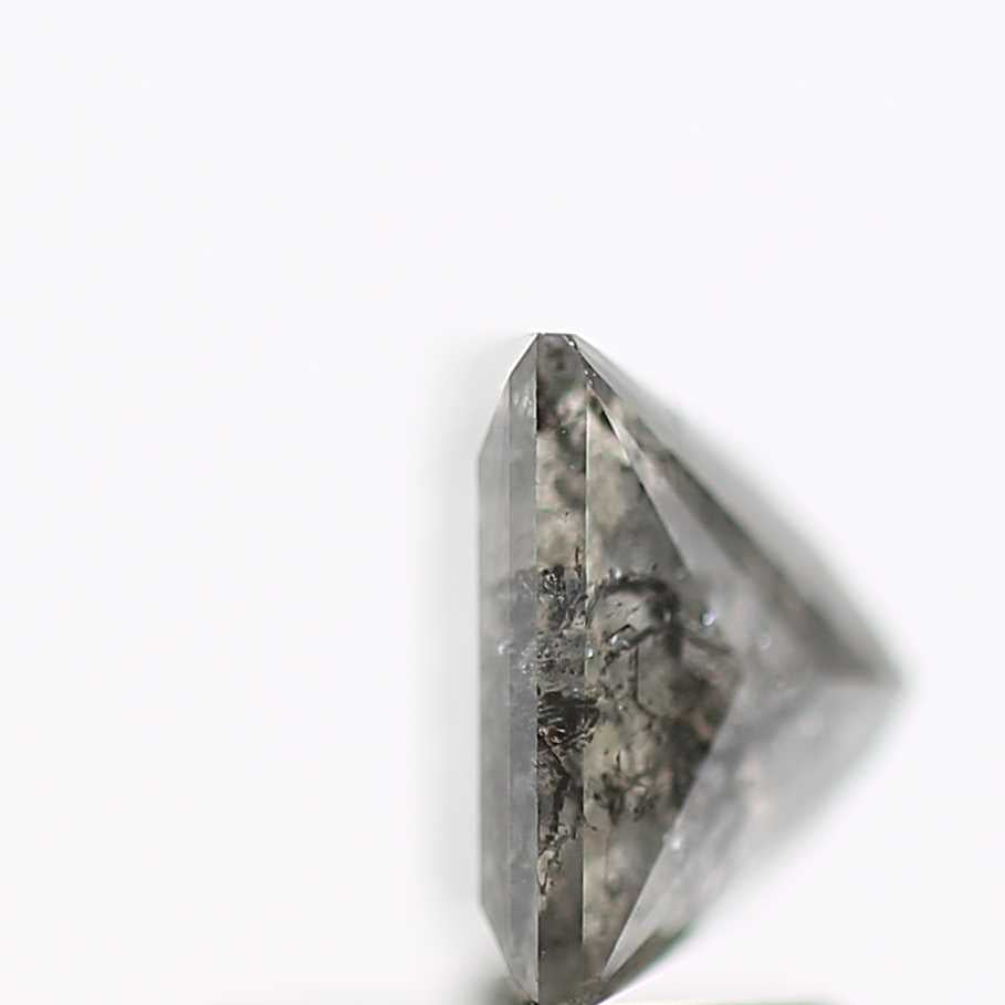 1.25 Carat 5.85 MM Natural Gray Princess Cut Salt and Pepper Diamond - Blackdiamond