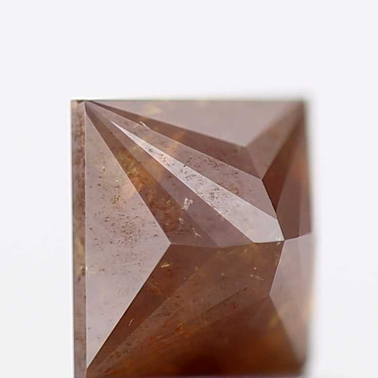 0.92 Carat 5.12 MM Natural Cognac Princess Salt and Pepper Diamond - Blackdiamond