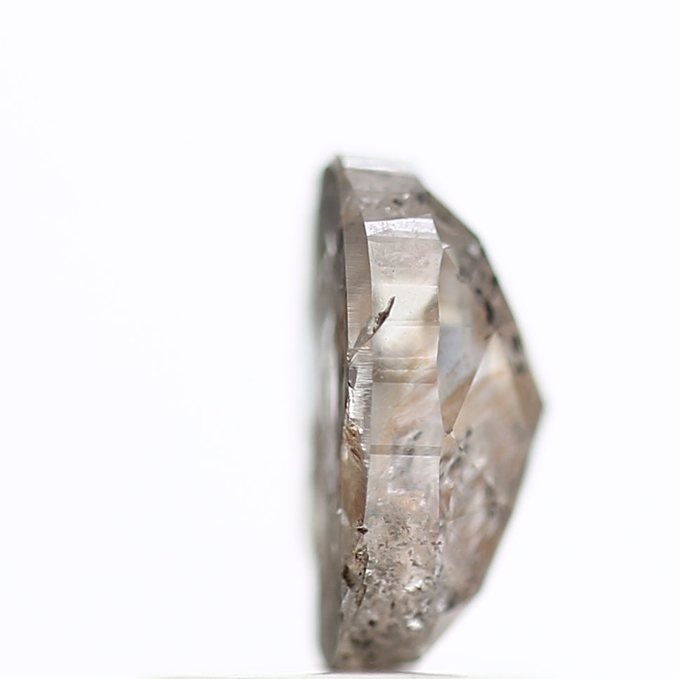 1 Ct Salt and Pepper Diamond Oval Natural Rose Cut 7.13 MM