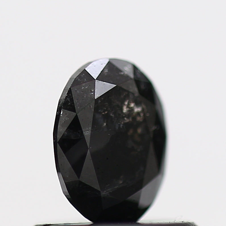 0.48 Carat Black Oval Double Rose Cut Natural Diamond 5.70 MM