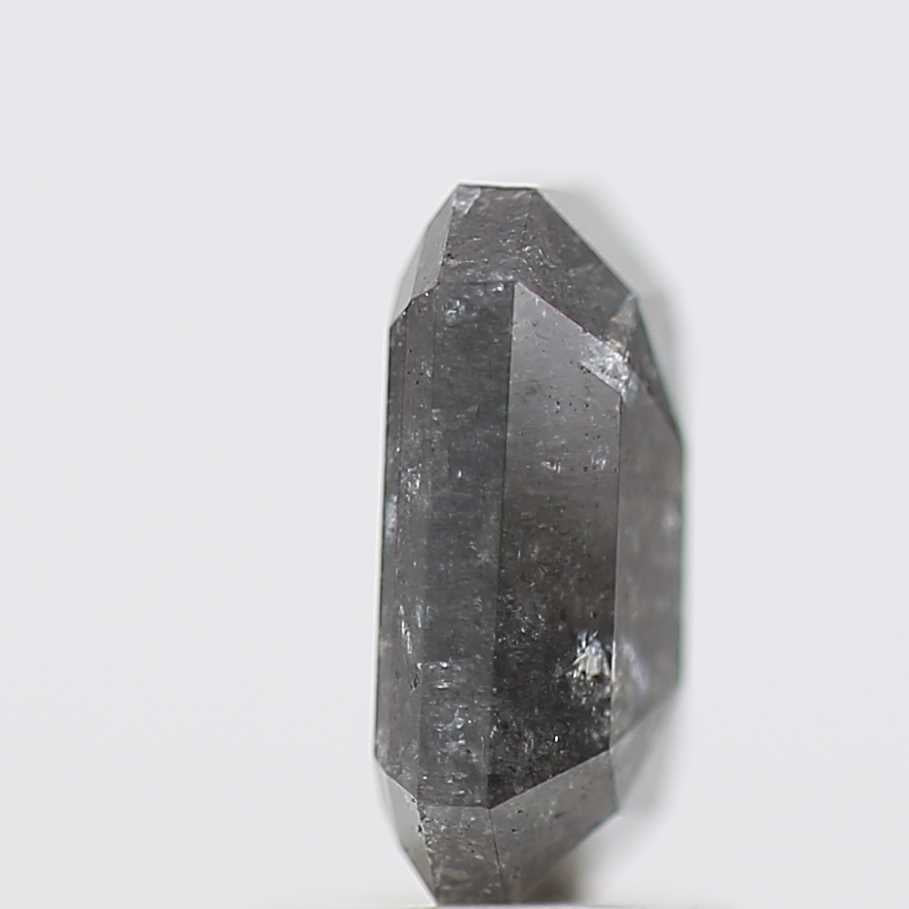 1.96 Carat 8.20 MM Fancy Gray Emerald Cut Salt and Pepper Diamond - Blackdiamond