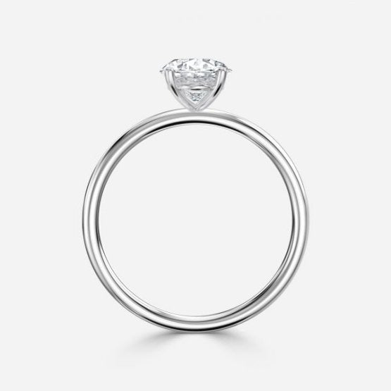 Bdaya Oval Solitaire Engagement Ring 14K / 18K Solid Gold
