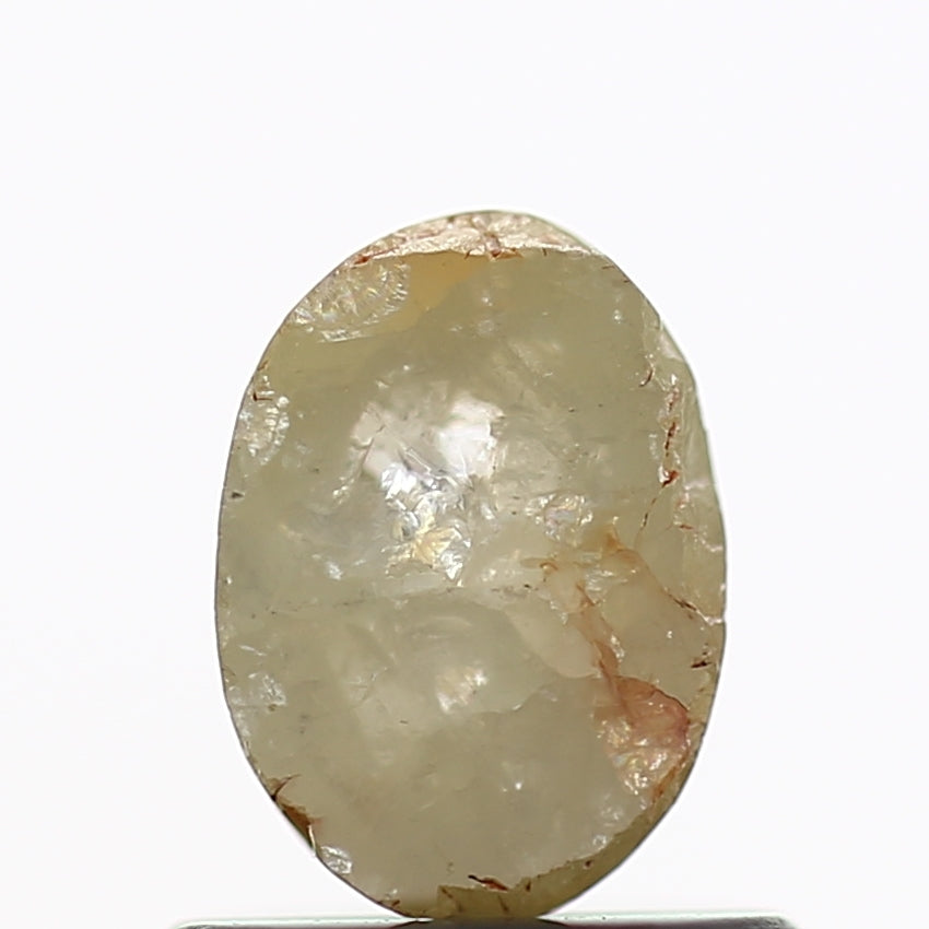 0.85 Carat Gray Oval Rose Cut Natural Diamond 6.3 MM