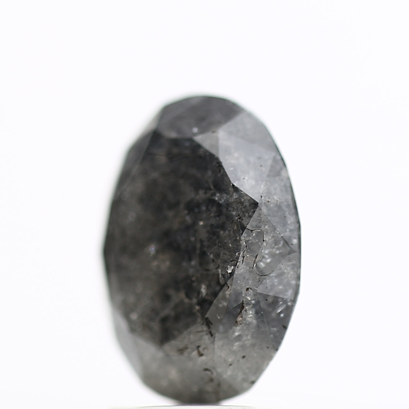 2.21 Carat Fancy Grey Salt and Pepper Oval Diamond 9.54 MM