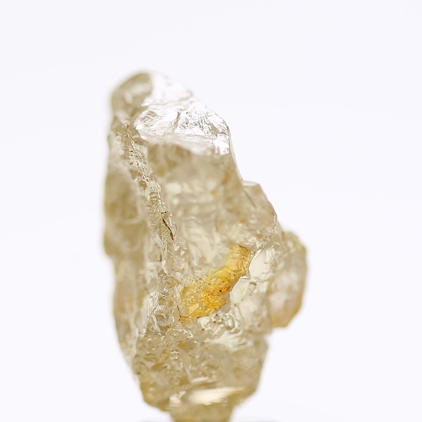 6.73 Carat Natural Fancy Yellow Champagne Rough Diamond 13 MM
