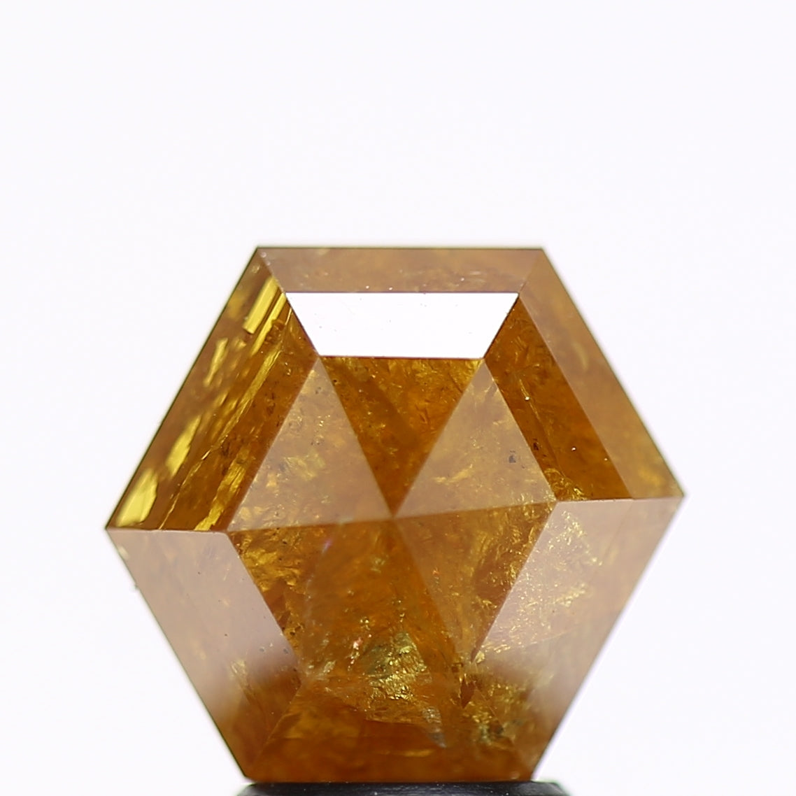 3.88 Carat Natural Yellow Hexagon Salt and Pepper Diamond 9.35 MM