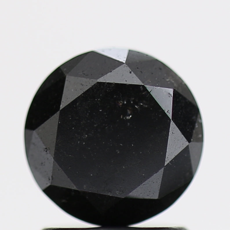 1.45 Carat Fancy Black Round Brilliant Diamond GIA Certified