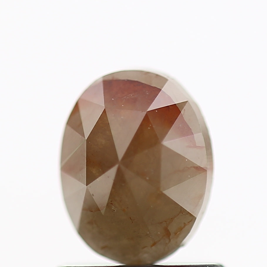 0.77 Carat Natural Orange Oval Rose Cut Diamond 6.5 MM