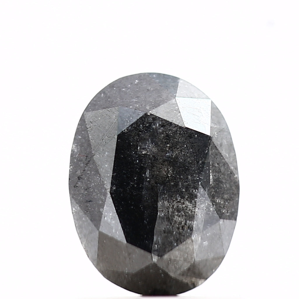 0.98 Carat Natural Oval Cut Gray Diamond 7.10 MM
