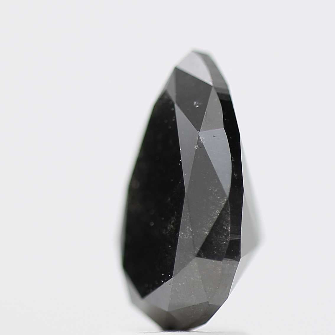 2.81 Carat Natural Pear Black Diamond For Engagement Ring