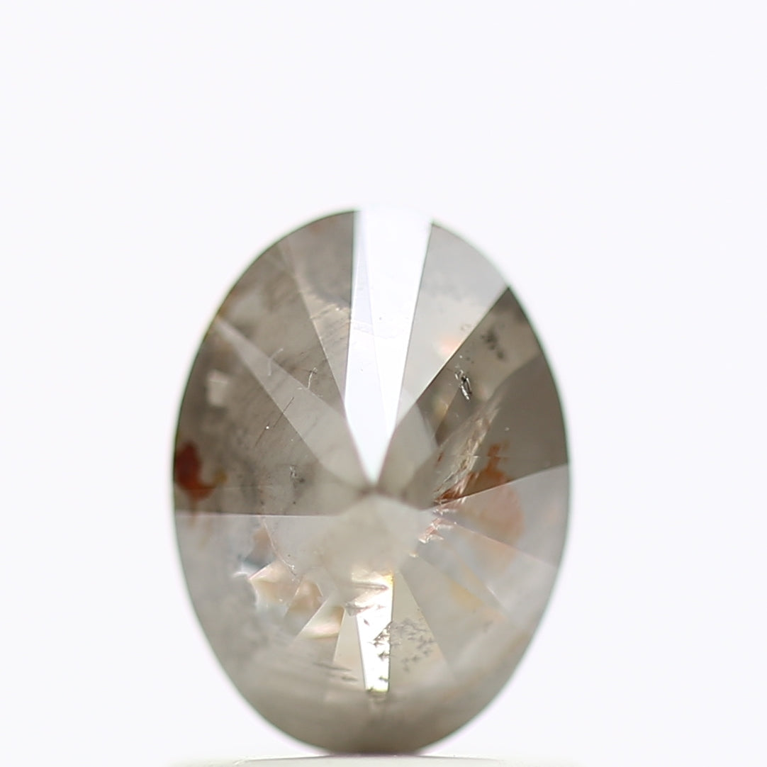 1.32 Carat Oval Gray Salt And Pepper Natural Diamond 7.44 MM
