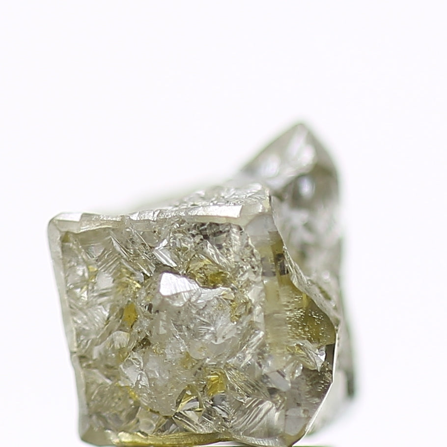 3.54 Carat Natural Yellow Green Raw Rough Cube Diamond 6.5 MM