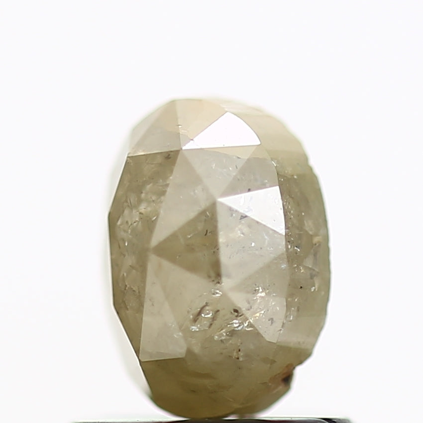 0.85 Carat Gray Oval Rose Cut Natural Diamond 6.3 MM