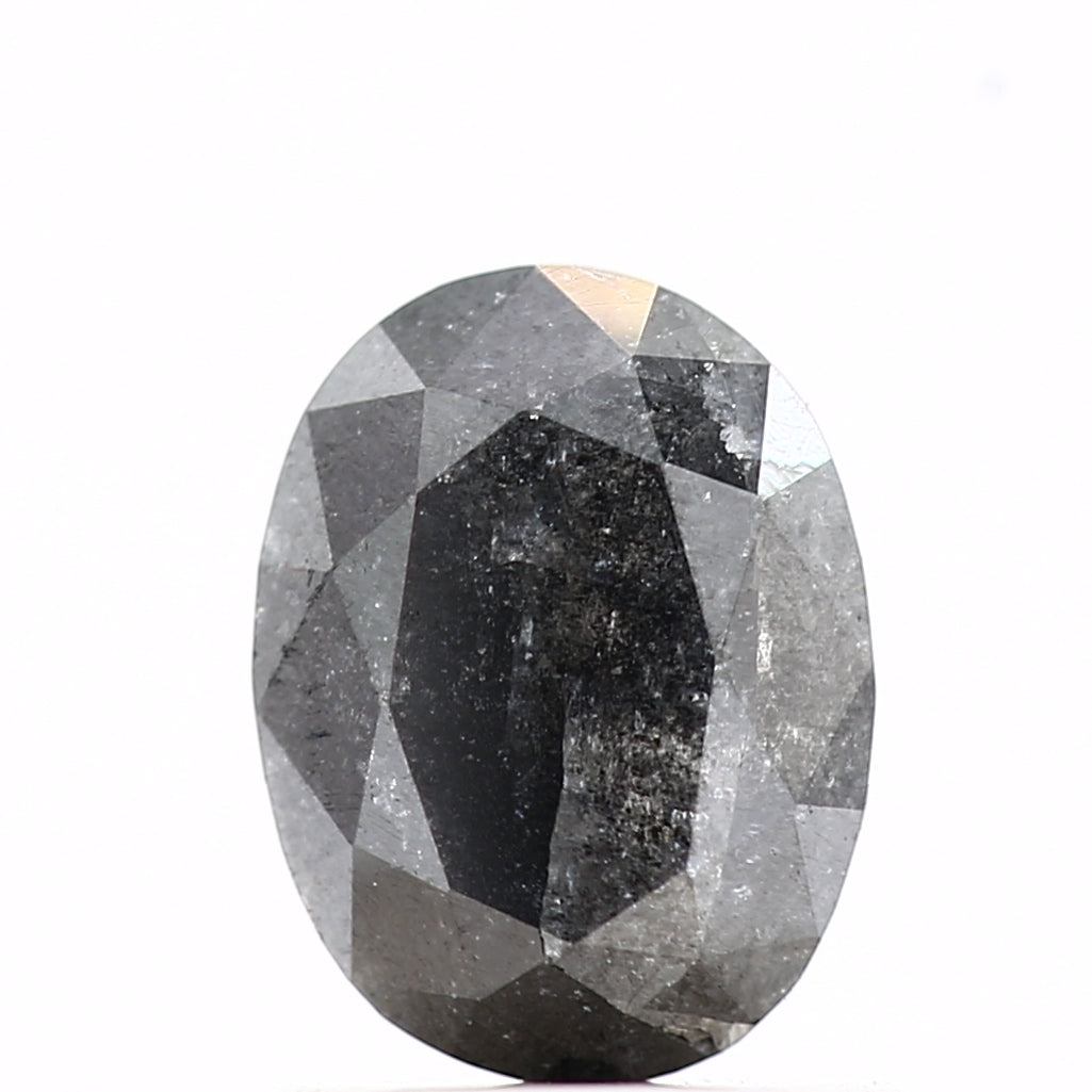 0.98 Carat Natural Oval Cut Gray Diamond 7.10 MM