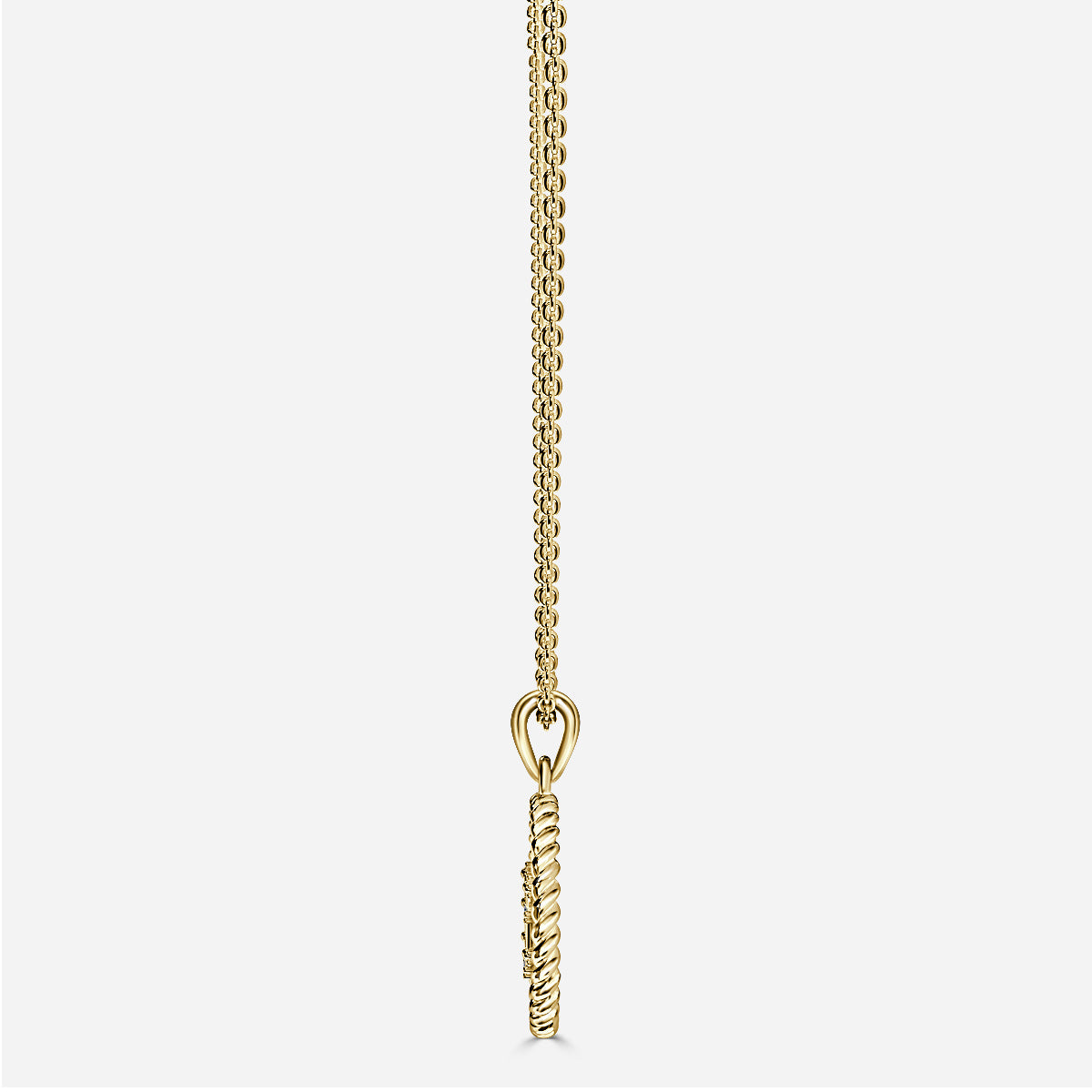 14K/18K White Gold Aquarius Diamond Star Sign Coin Necklace