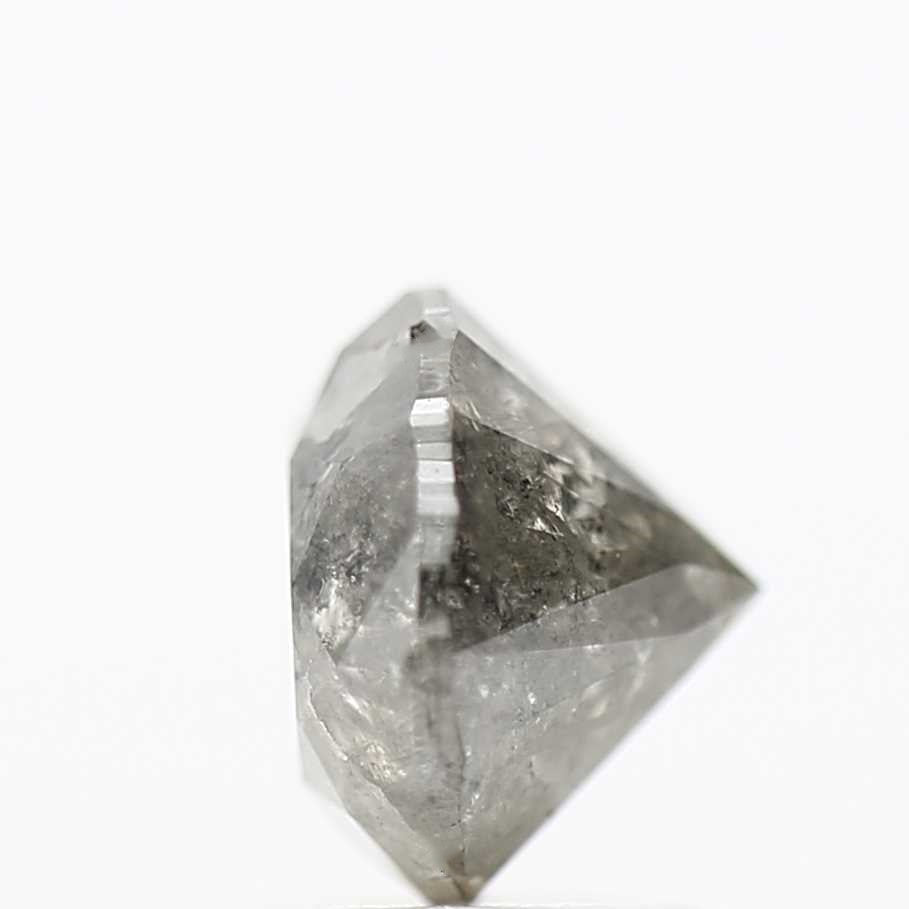 1.80 Carat Stormy Grey Round Loose Salt and Pepper Diamond 7.1 MM - Blackdiamond
