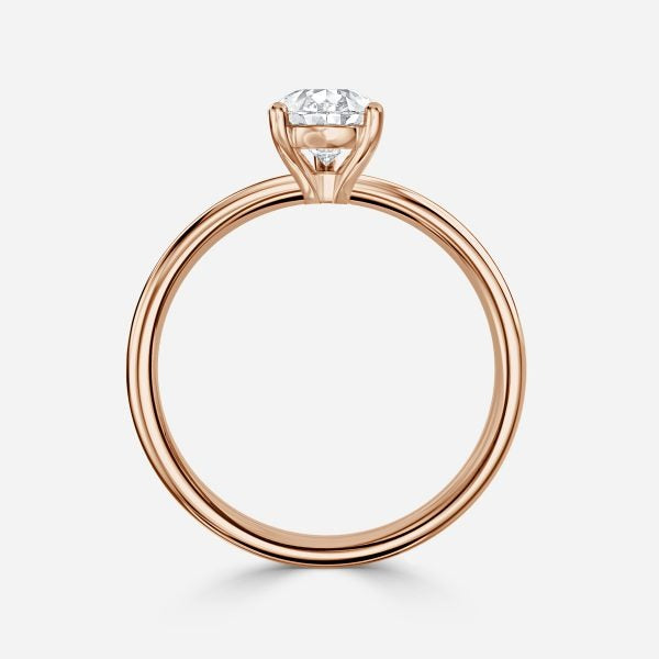 Deltic Pear Solitaire Engagement Ring 14K / 18K Solid Gold