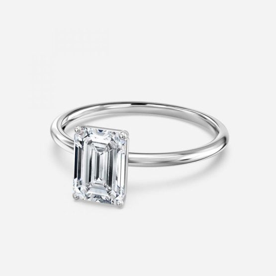 Bdaya Emerald Solitaire Engagement Ring 14K / 18K Solid Gold
