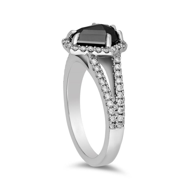 1ct Natural Forever Love Black and White Diamond Ring - Blackdiamond