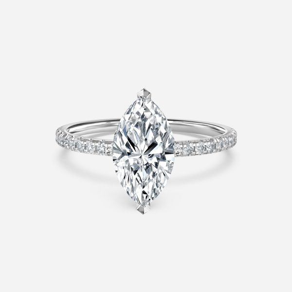 Ulip Marquise Diamond Band Engagement Ring 14K / 18K Solid Gold