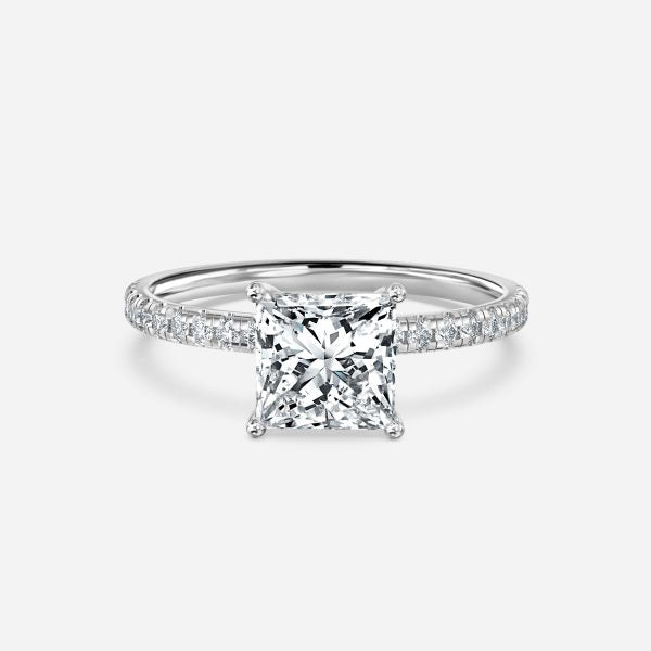 Ulip Princess Diamond Band Engagement Ring 14K / 18K Solid Gold