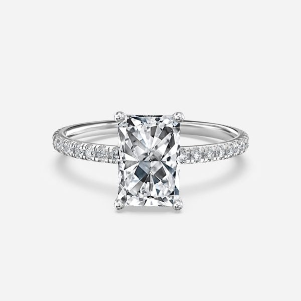 Lux Radiant Diamond Band Engagement Ring 14K / 18K Solid Gold