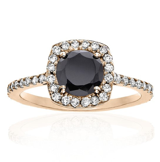 Halo Most Eternity Black and White Diamond Ring - Blackdiamond