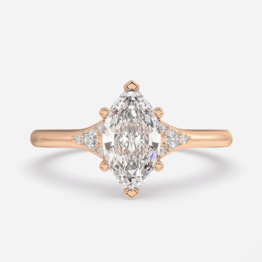 1ct D VVS1 Marquise Pave Engagement Ring Franz