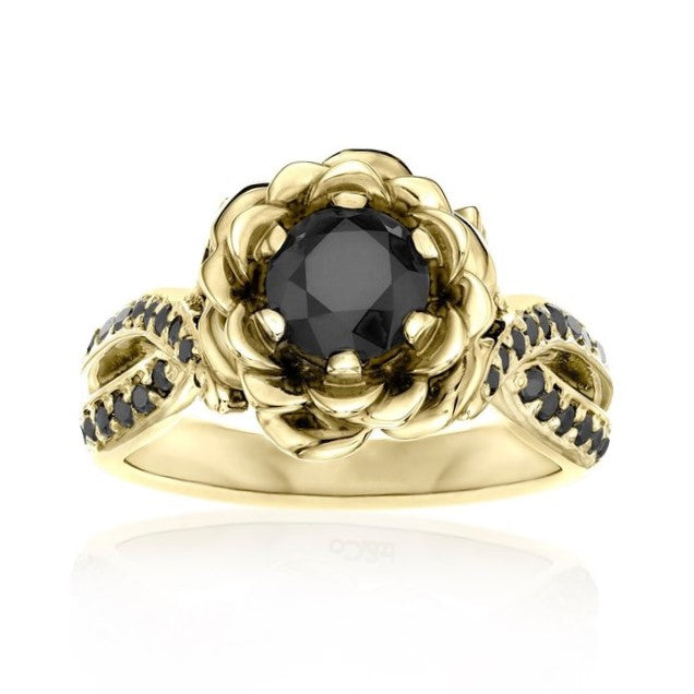 Bella Infinity Black Diamond Engagement Ring 14k Rose Gold - Blackdiamond