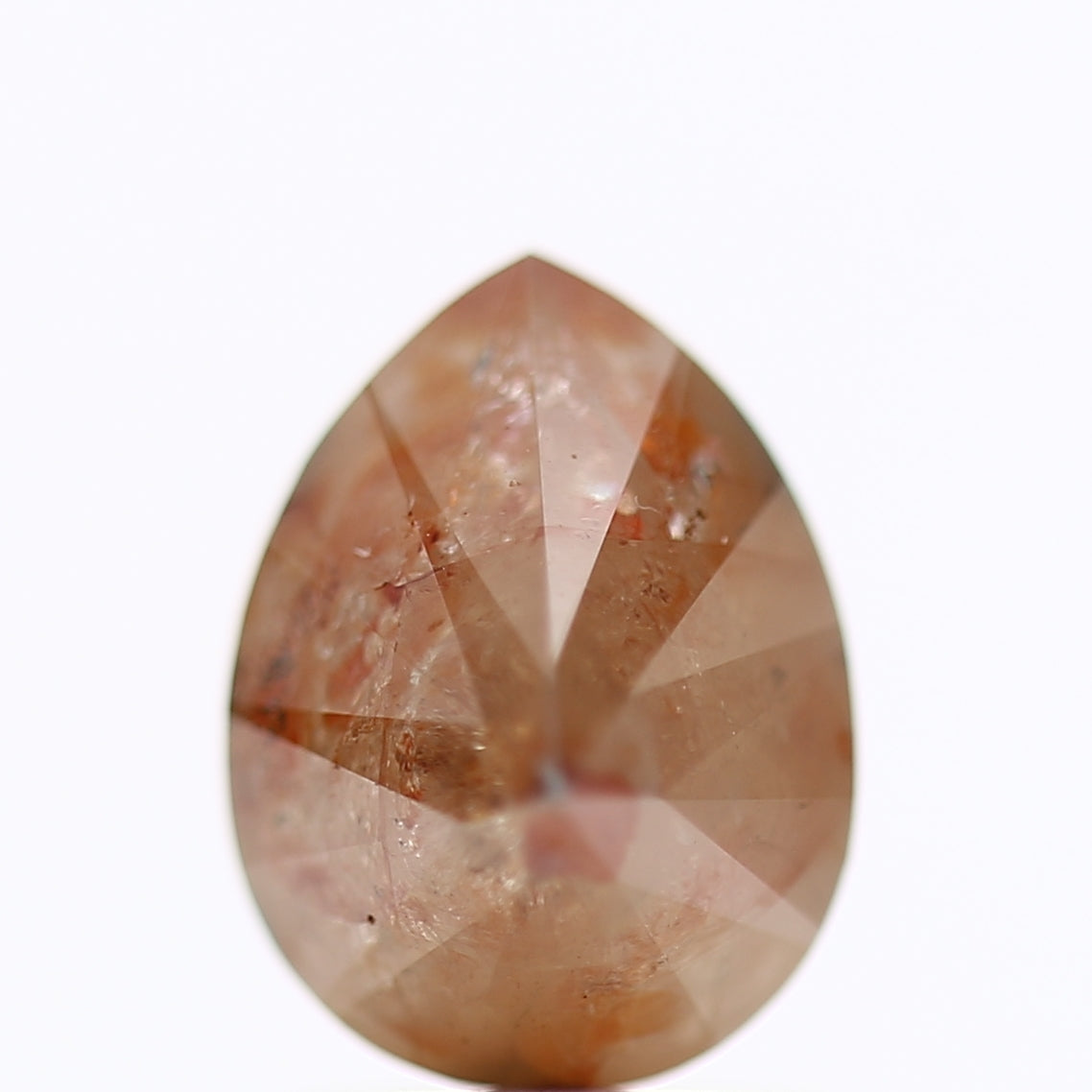 2.12 Carat Pear Cut Orange Salt And pepper Diamond 8.38 MM