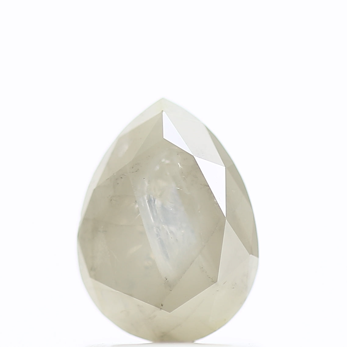 1.11 Carat Natural Grey Milky Pear Salt Pepper Diamond 7.72 MM