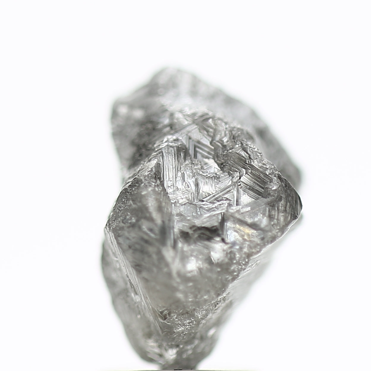 3.41 Carat Natural Crystal Uncut Gray Rough Diamond