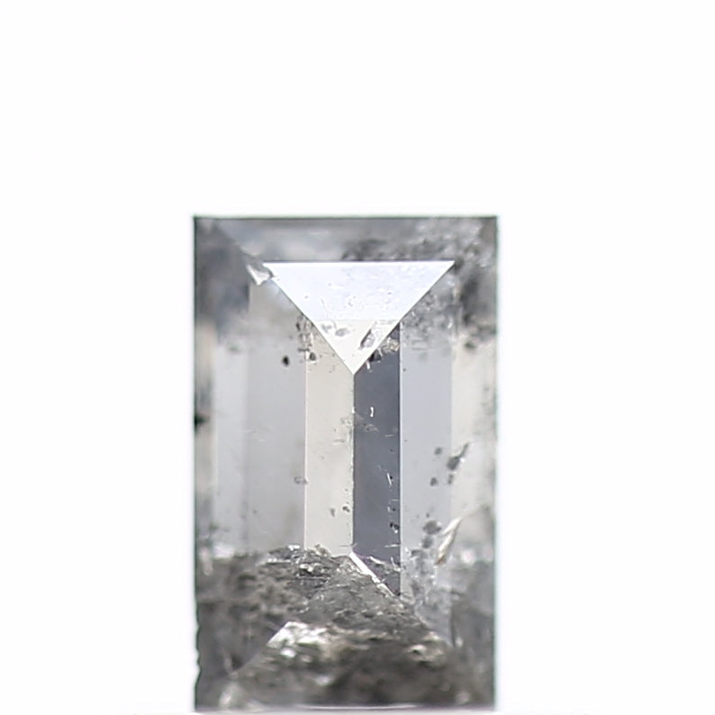 0.38 Carat Baguette Cut Salt & Pepper Diamond Gray Loose Diamond 5.25 MM