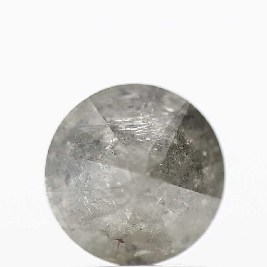 1.80 Carat Stormy Grey Round Loose Salt and Pepper Diamond 7.1 MM - Blackdiamond