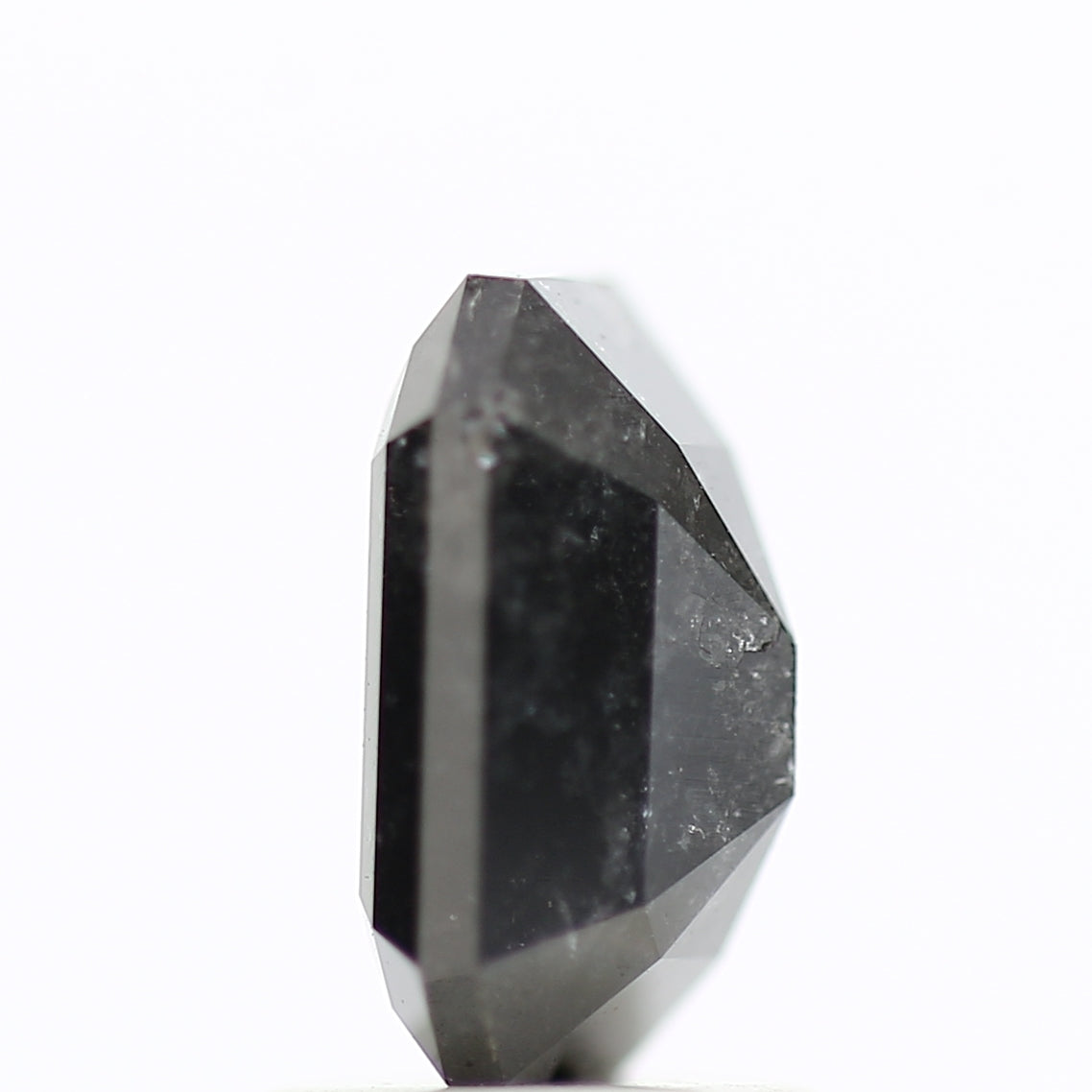 1.81 Ct Natural Color Emerald Cut Black Salt and Pepper Diamond 8.05 MM