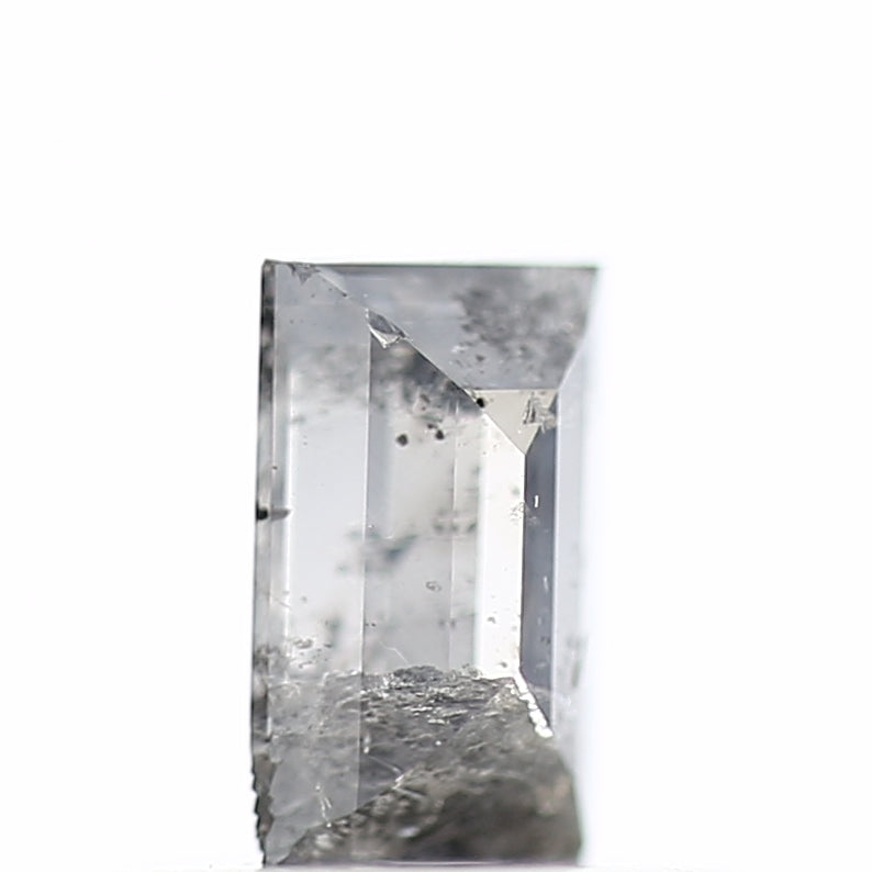 0.38 Carat Baguette Cut Salt & Pepper Diamond Gray Loose Diamond 5.25 MM