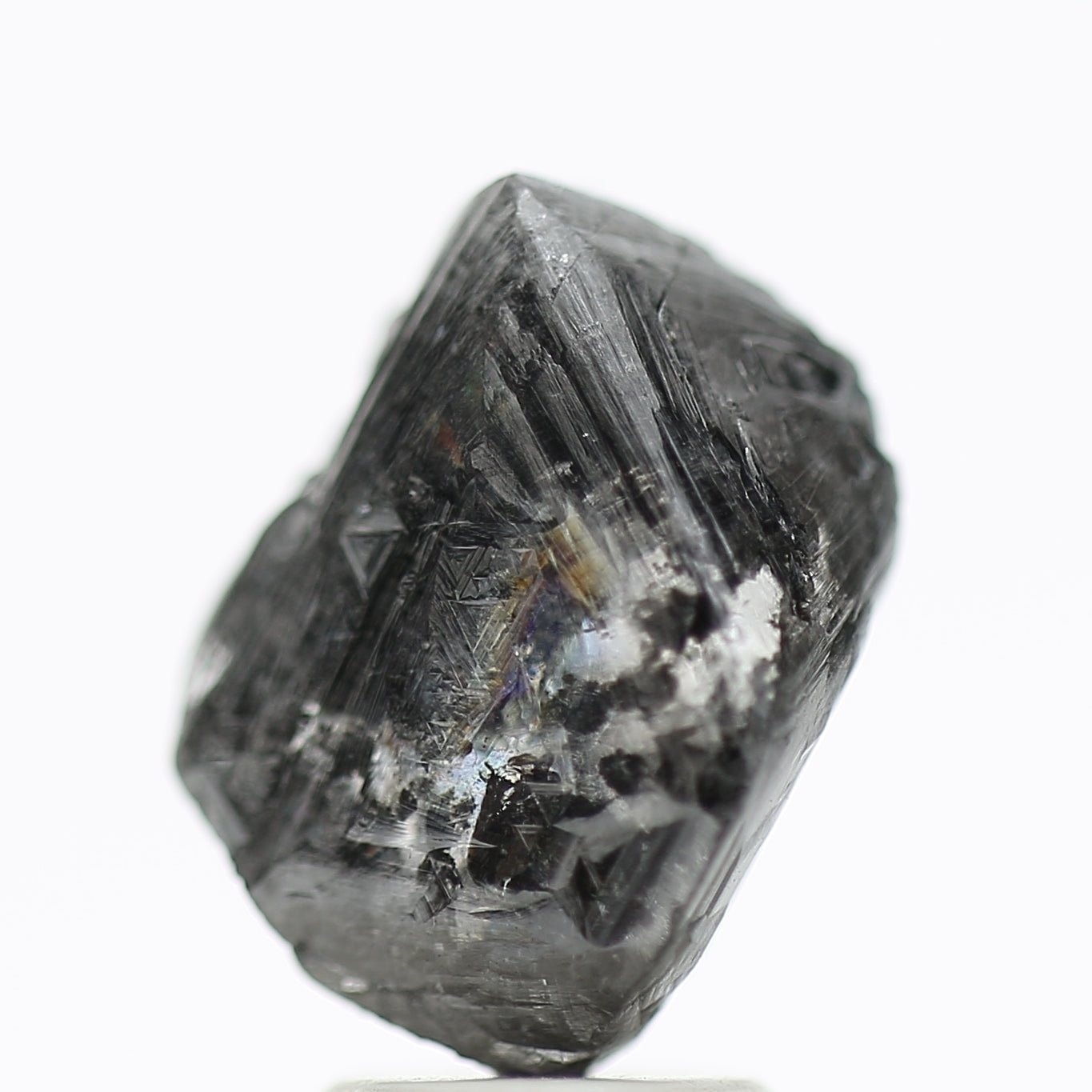 4.07 Carat Natural Black Rough Diamond Raw Octahedron Uncut