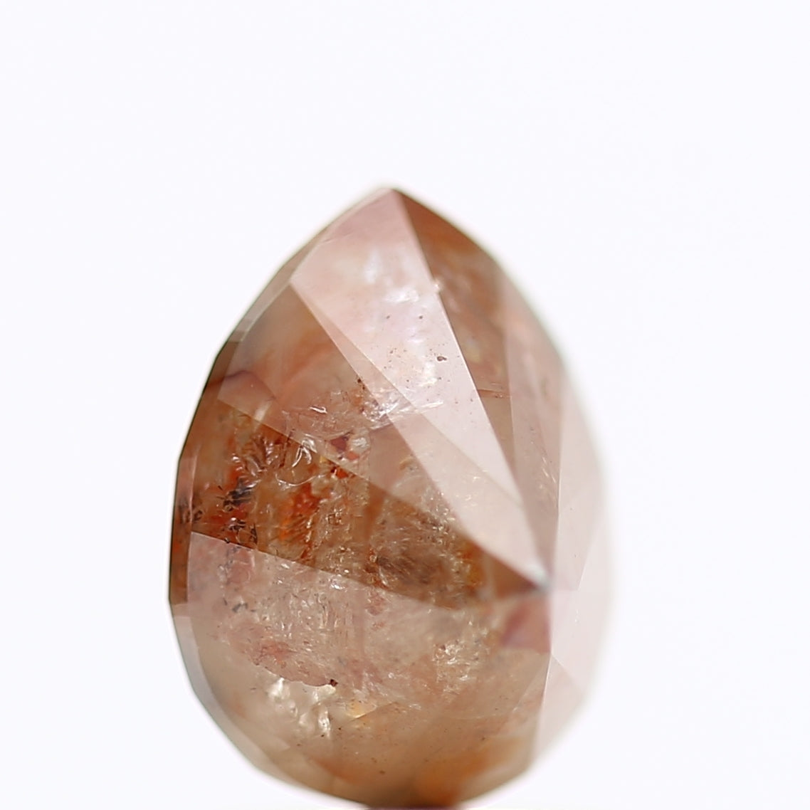 2.12 Carat Pear Cut Orange Salt And pepper Diamond 8.38 MM