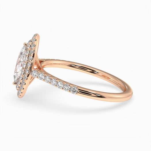 18K Solid Gold 1 Carat D VVS1 Marquise Engagement Ring Lola